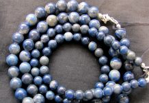 necklace made of gemstone beads of lapis lazuli