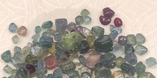 raw montana sapphires of varying colors