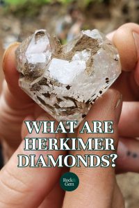 herkimer diamond freshly dug and being held in hands