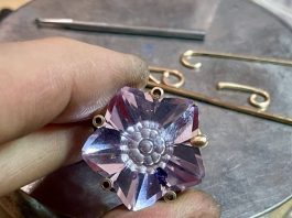 completed fantasy cut gemstone setting