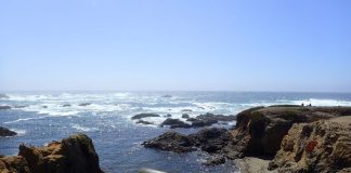 overlooking glass beach at Fort Bragg