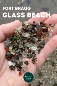 sea glass from Fort Bragg in a hand
