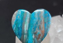 heart shaped chrysocolla cabochon