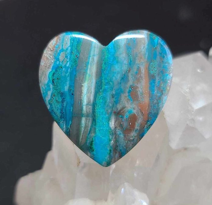 heart shaped chrysocolla cabochon