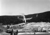 visiting Yellowstone often included a visit to the Geyser Baths swimming pool