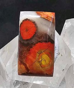 rectanular morgan hill poppy jasper cabochon