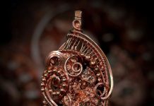 native copper nugget pendant made by Julie Park with a lapidary career in geology