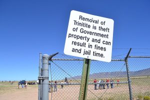 trinity site visitor sign warning not to remove trinitite