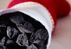 coal pieces in a stocking