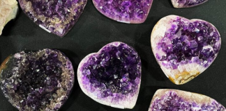 amethyst heart shaped stones